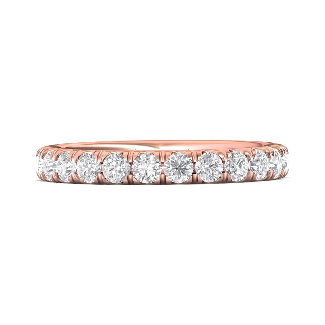 14K Gold Pink Micropave Wedding Band from the Micropave collection - DWBM18XL_14KP