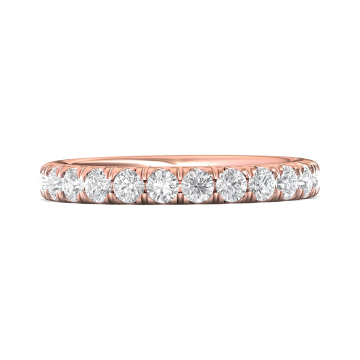 14K Gold Pink Micropave Wedding Band from the Micropave collection - DWBM18XL_14KP