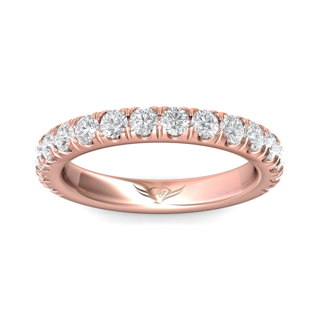 18K Gold Pink Micropave Wedding Band from the Micropave collection - DWBM18XL_18KP