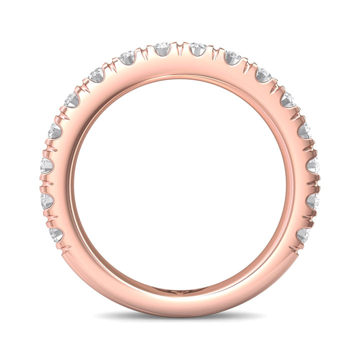 14K Gold Pink Micropave Wedding Band from the Micropave collection - DWBM18XL_14KP