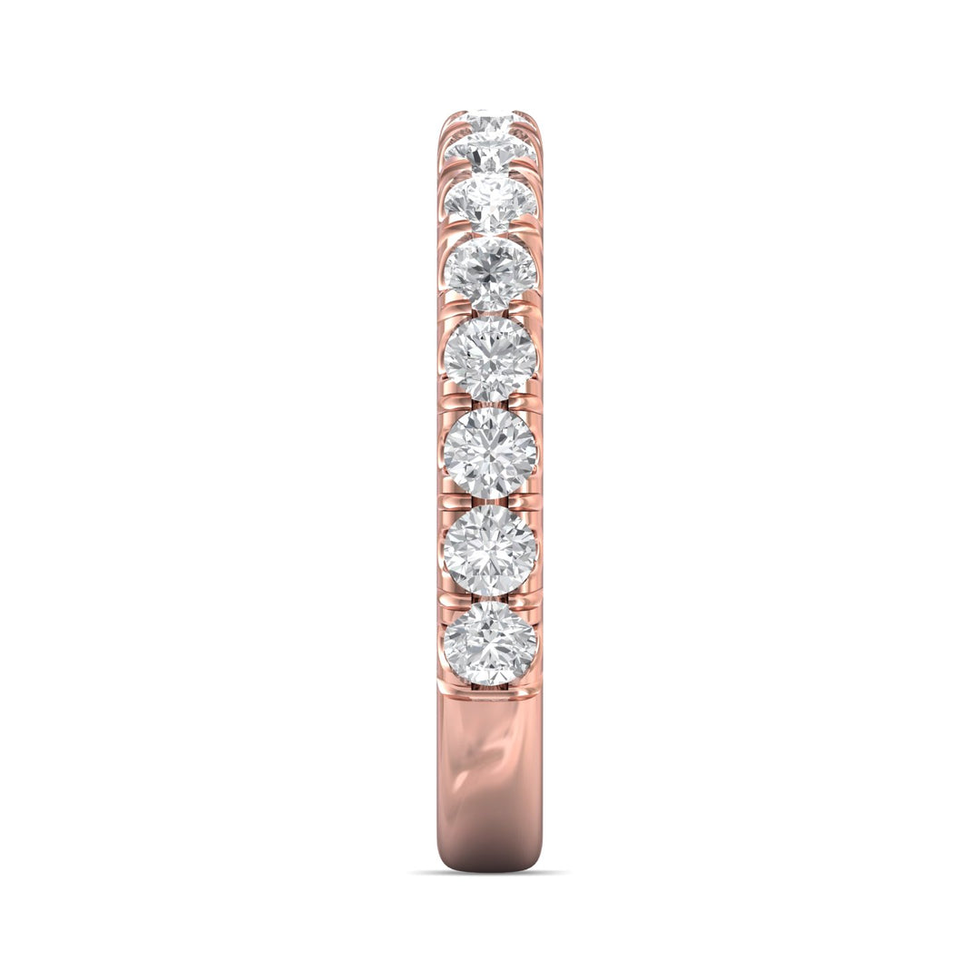 14K Gold Pink Micropave Wedding Band from the Micropave collection - DWBM18XL_14KP