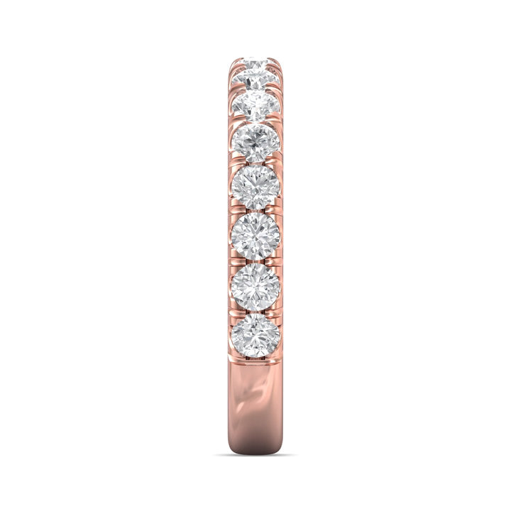 18K Gold Pink Micropave Wedding Band from the Micropave collection - DWBM18XL_18KP
