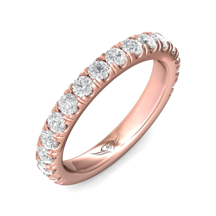 14K Gold Pink Micropave Wedding Band from the Micropave collection - DWBM18XL_14KP