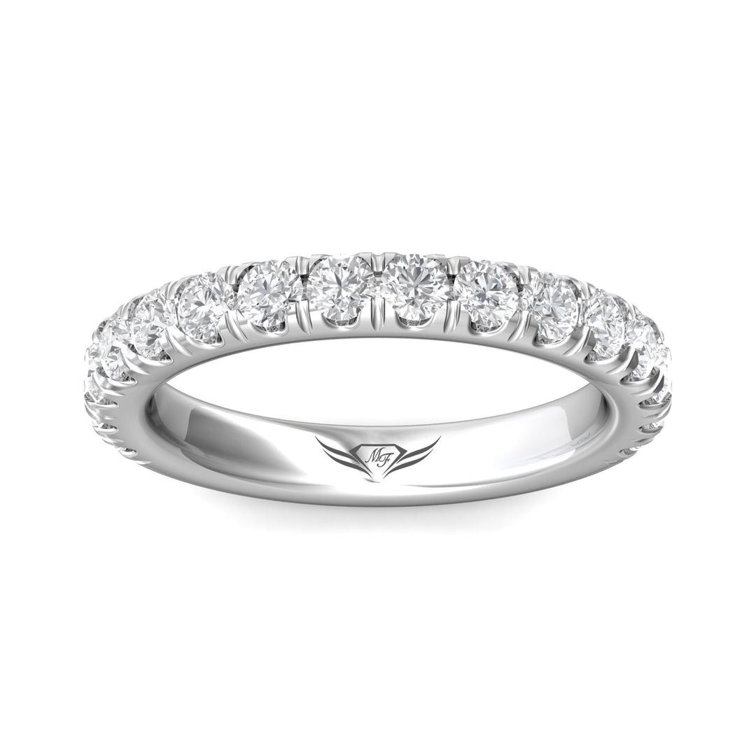 Platinum White Micropave Wedding Band from the Micropave collection - DWBM18XL_PlatW