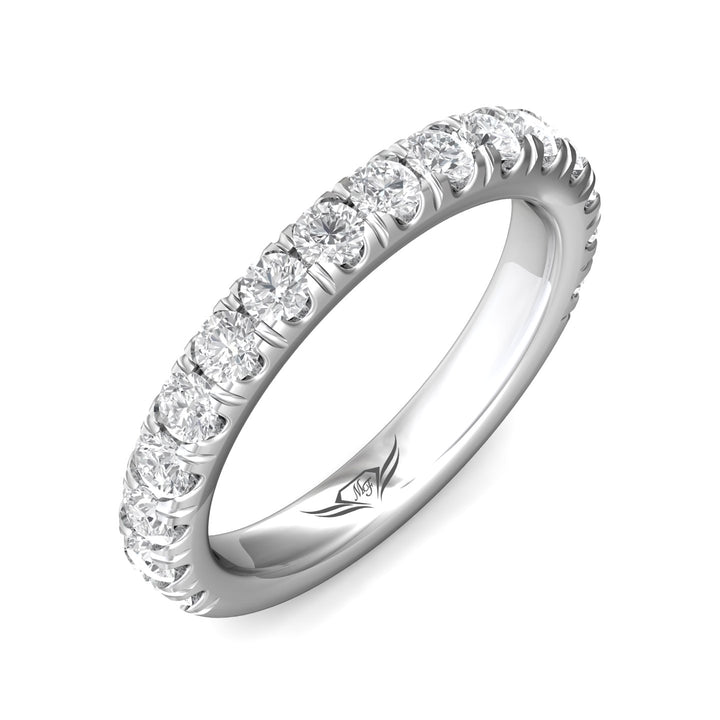 14K Gold White Micropave Wedding Band from the Micropave collection - DWBM18XL_14KW