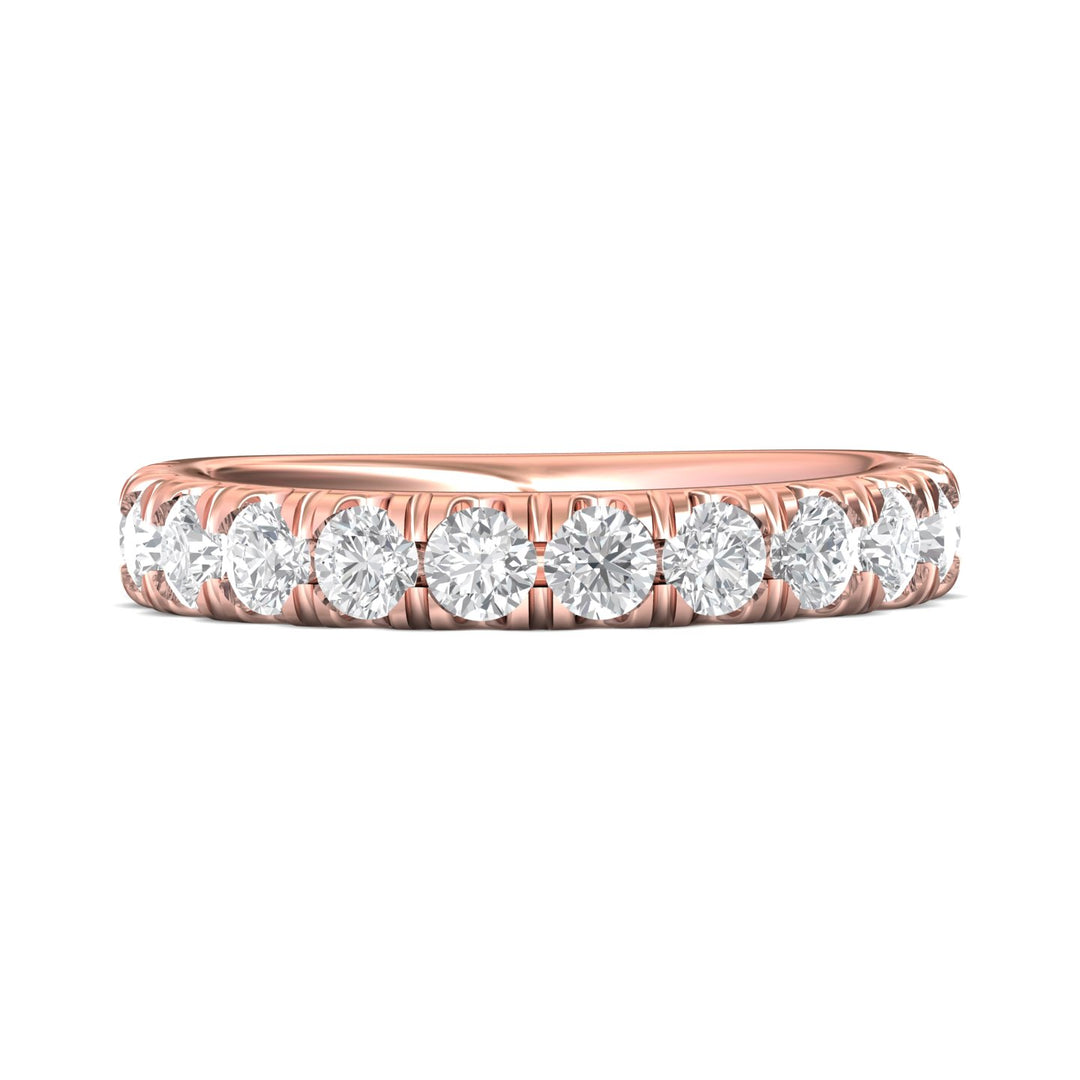 14K Gold Pink Micropave Wedding Band from the Micropave collection - DWBM18XXL_14KP