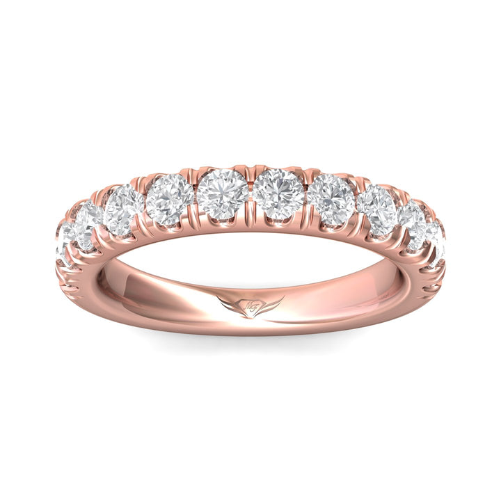18K Gold Pink Micropave Wedding Band from the Micropave collection - DWBM18XXL_18KP