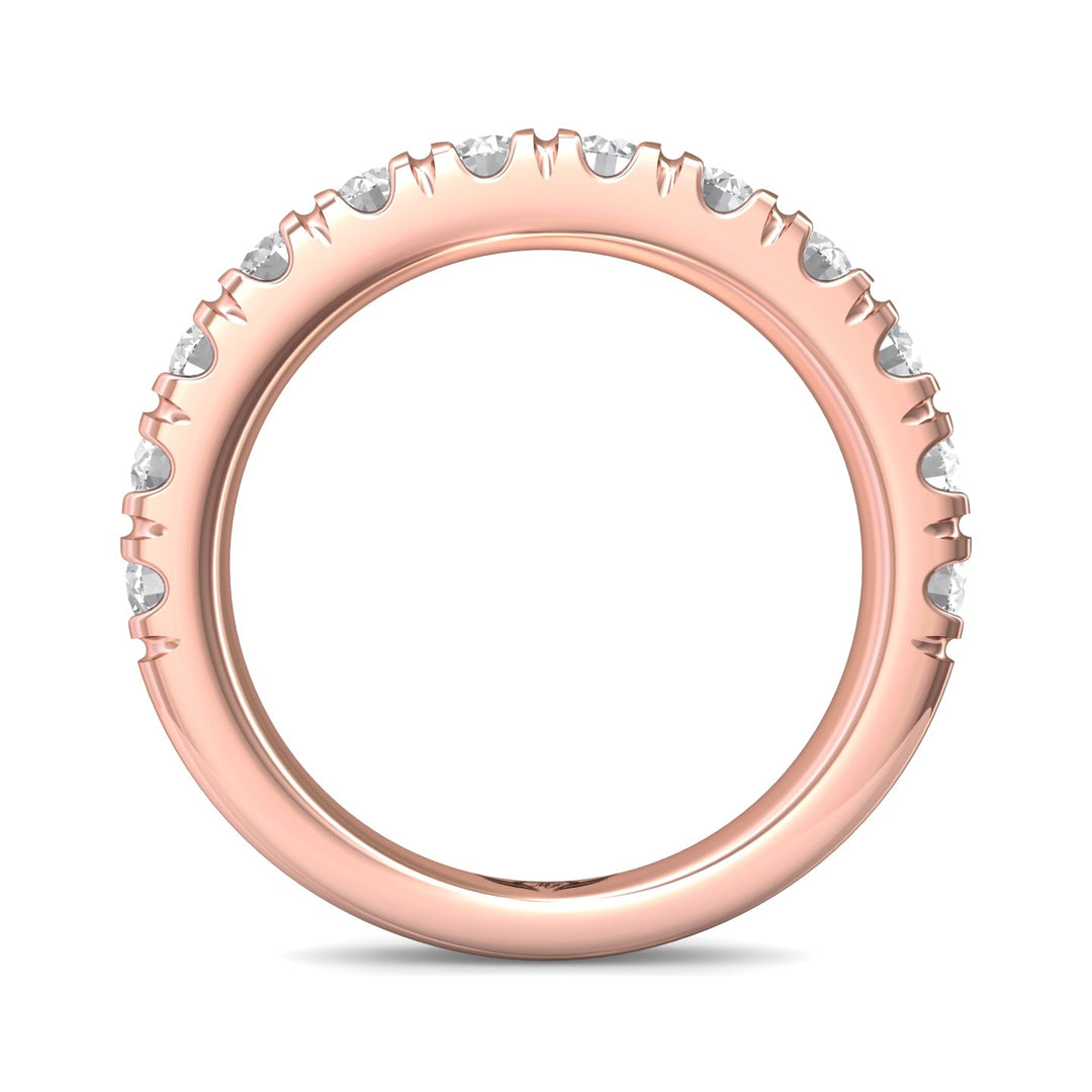 18K Gold Pink Micropave Wedding Band from the Micropave collection - DWBM18XXL_18KP