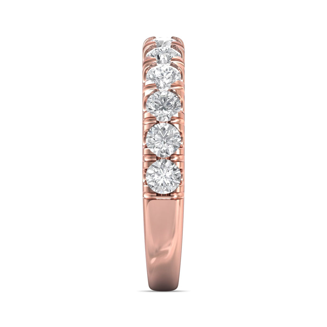 14K Gold Pink Micropave Wedding Band from the Micropave collection - DWBM18XXL_14KP