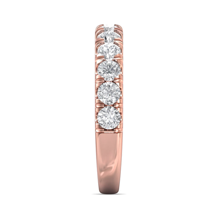 18K Gold Pink Micropave Wedding Band from the Micropave collection - DWBM18XXL_18KP