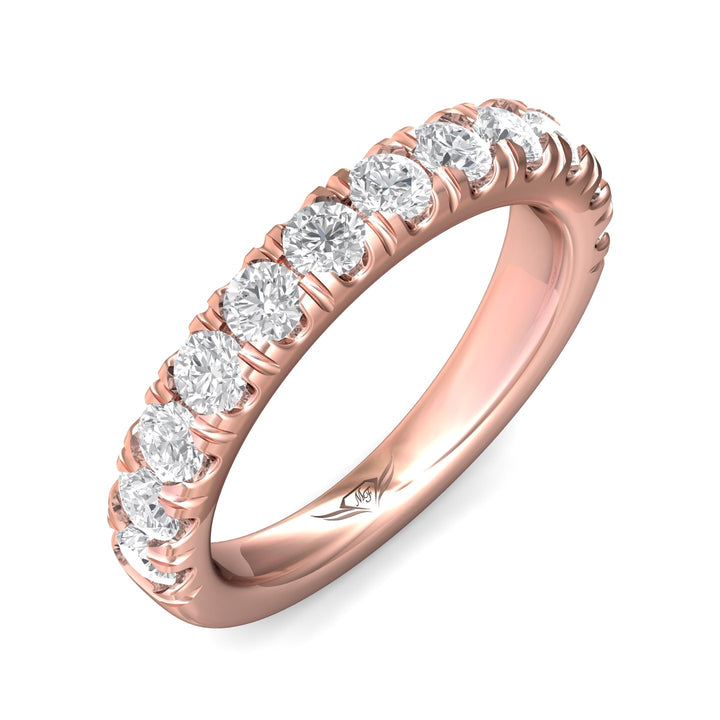 14K Gold Pink Micropave Wedding Band from the Micropave collection - DWBM18XXL_14KP