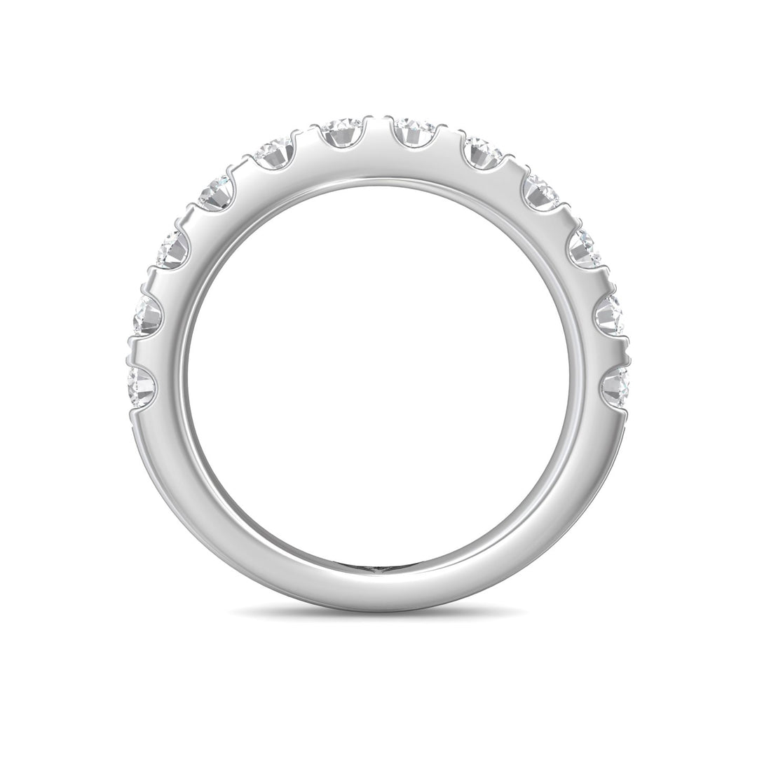 14K Gold White Micropave Wedding Band from the Micropave collection - DWBM18XXL_14KW