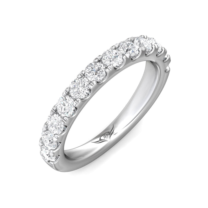 Platinum White Micropave Wedding Band from the Micropave collection - DWBM18XXL_PlatW