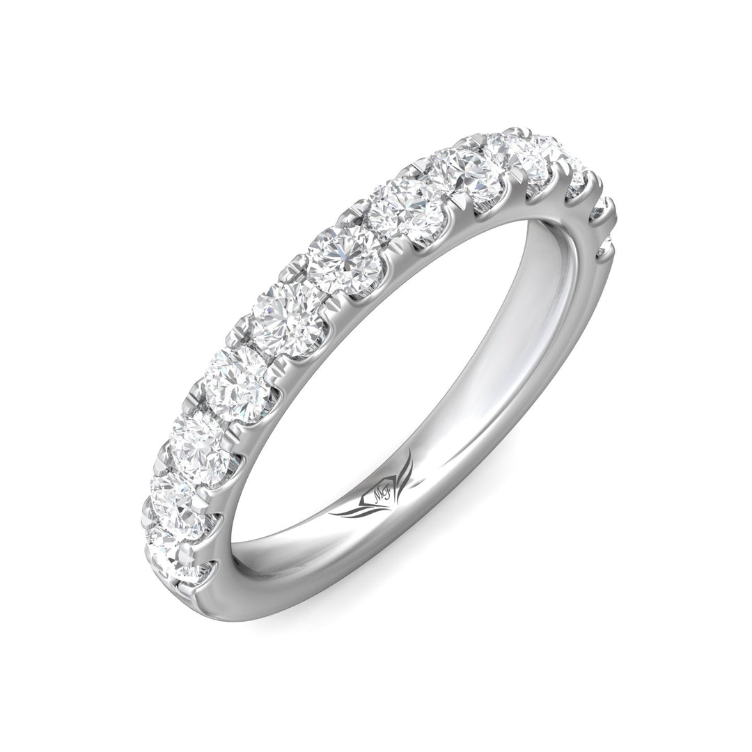 18K Gold White Micropave Wedding Band from the Micropave collection - DWBM18XXL_18KW