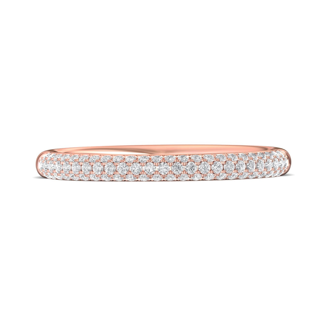 18K Gold Pink Micropave Wedding Band from the Micropave collection - DWBM19XS_18KP