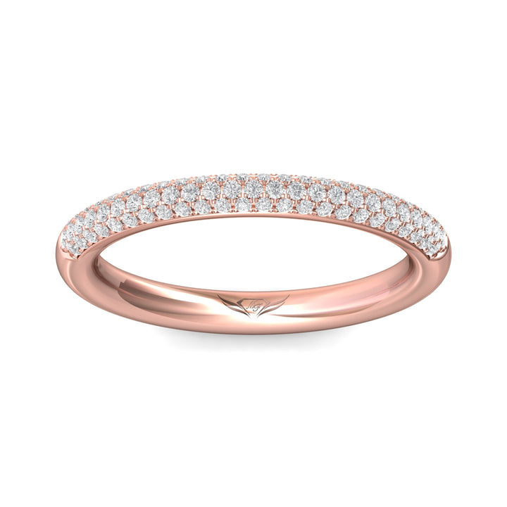 18K Gold Pink Micropave Wedding Band from the Micropave collection - DWBM19XS_18KP