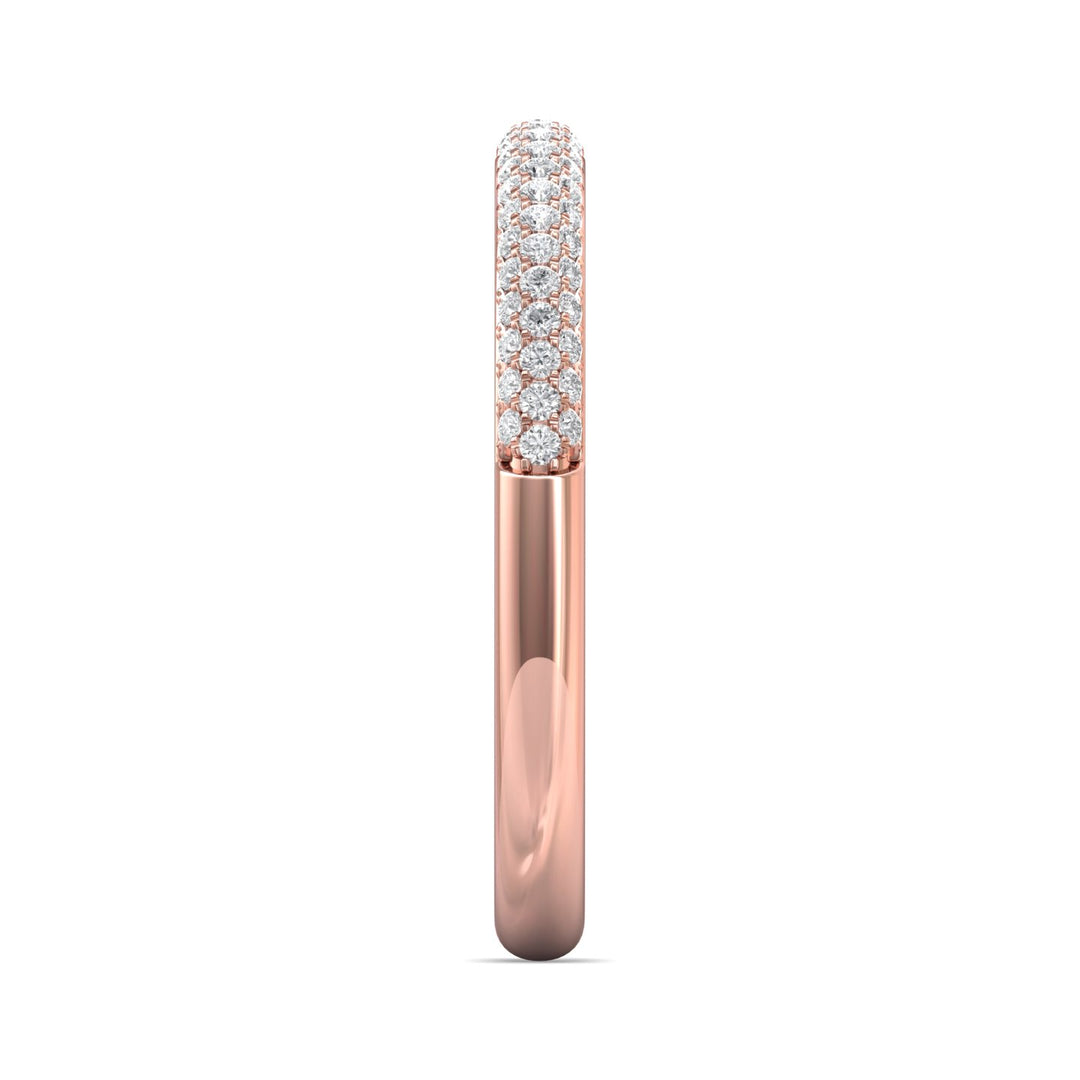 18K Gold Pink Micropave Wedding Band from the Micropave collection - DWBM19XS_18KP