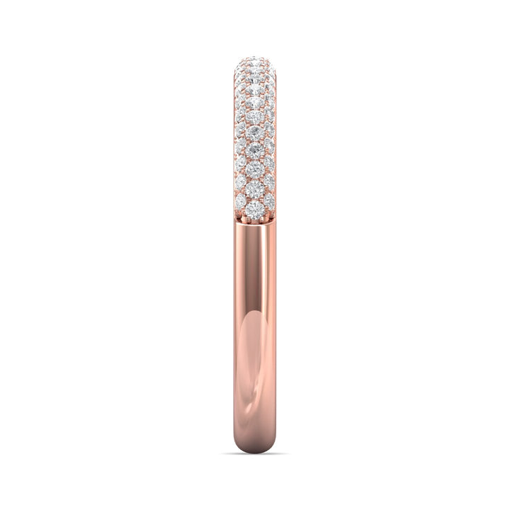 18K Gold Pink Micropave Wedding Band from the Micropave collection - DWBM19XS_18KP