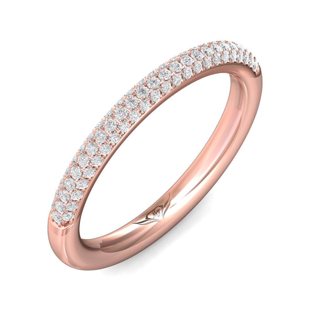14K Gold Pink Micropave Wedding Band from the Micropave collection - DWBM19XS_14KP