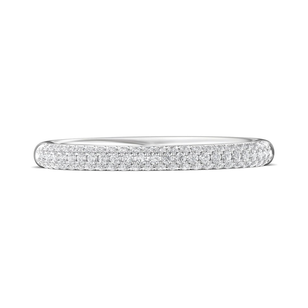 14K Gold White Micropave Wedding Band from the Micropave collection - DWBM19XS_14KW
