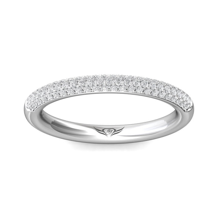 14K Gold White Micropave Wedding Band from the Micropave collection - DWBM19XS_14KW