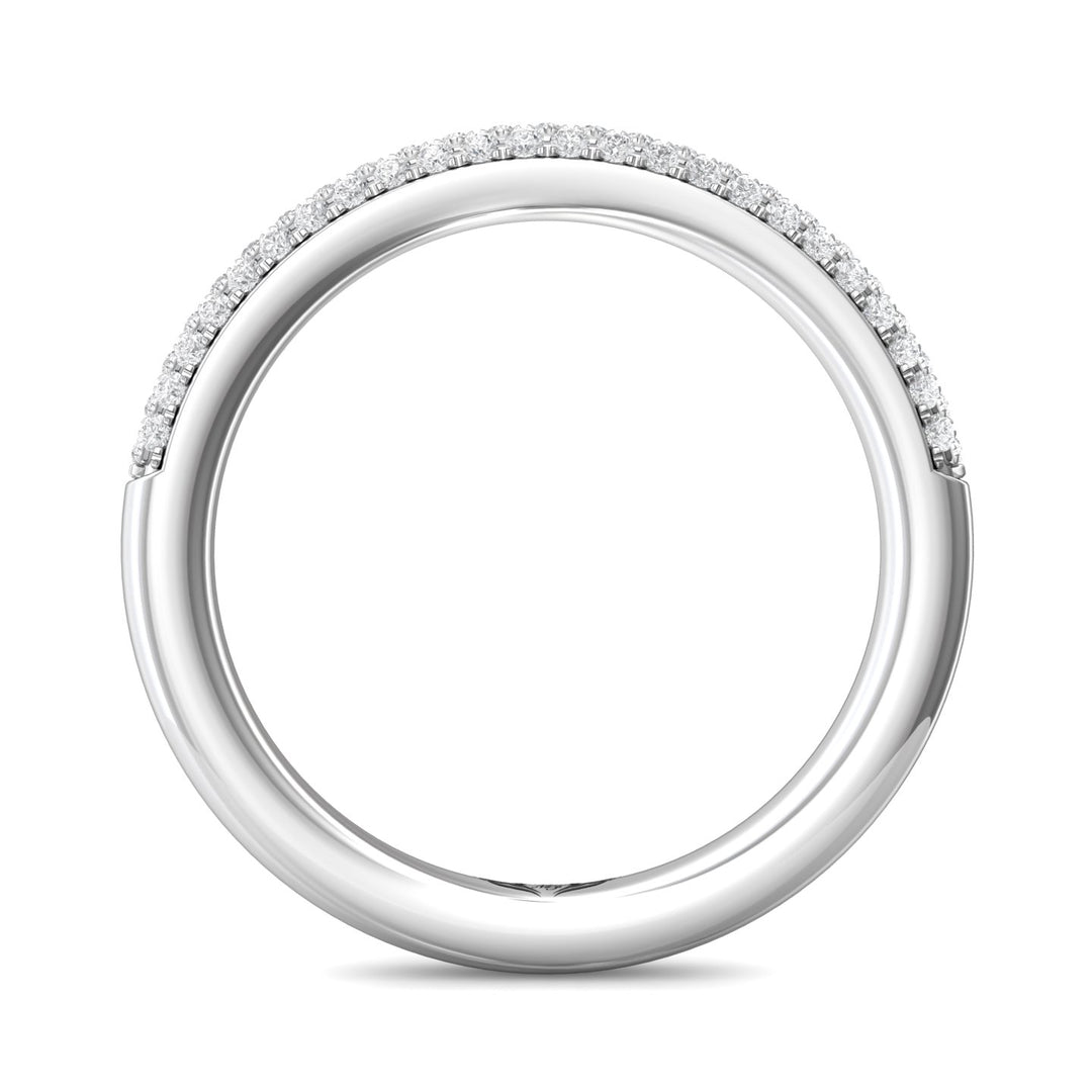 18K Gold White Micropave Wedding Band from the Micropave collection - DWBM19XS_18KW