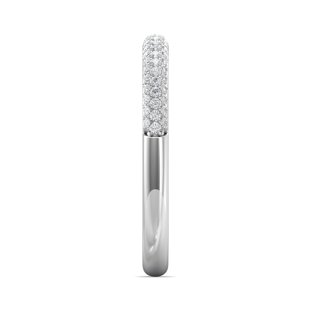 18K Gold White Micropave Wedding Band from the Micropave collection - DWBM19XS_18KW