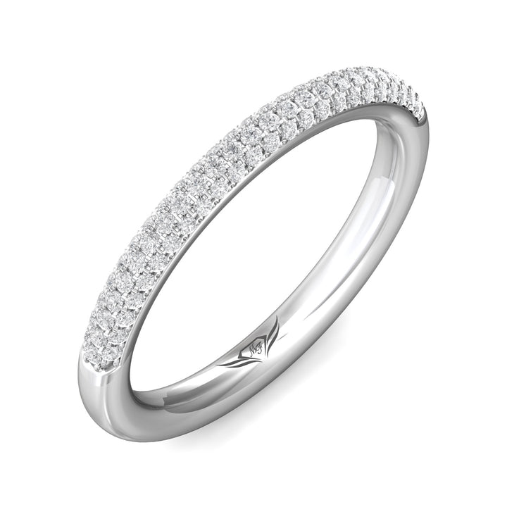 18K Gold White Micropave Wedding Band from the Micropave collection - DWBM19XS_18KW