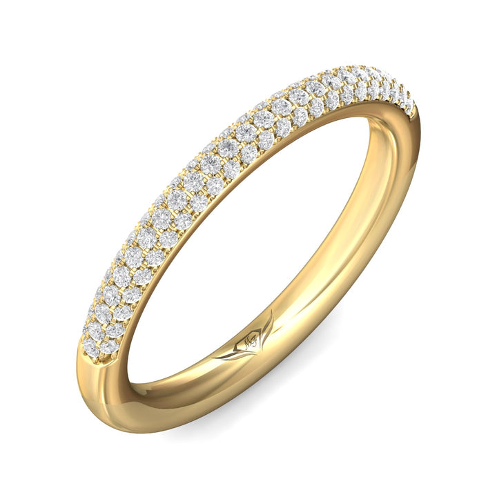 14K Gold Yellow Micropave Wedding Band from the Micropave collection - DWBM19XS_14KY