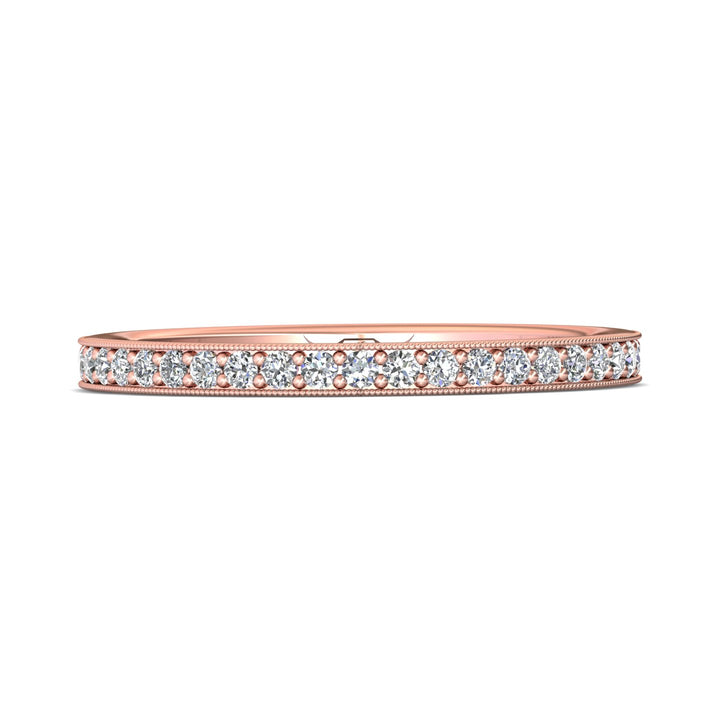 14K Gold Pink Micropave Wedding Band from the Micropave collection - DWBM1-.15_14KP