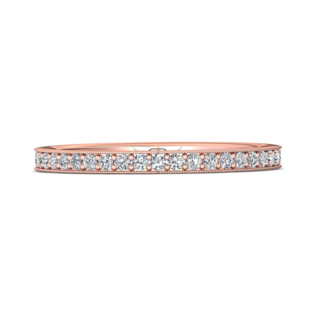 18K Gold Pink Micropave Wedding Band from the Micropave collection - DWBM1-.15_18KP