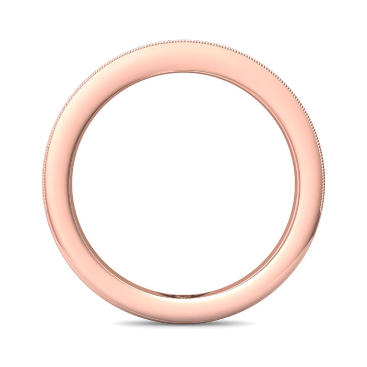 14K Gold Pink Micropave Wedding Band from the Micropave collection - DWBM1-.15_14KP