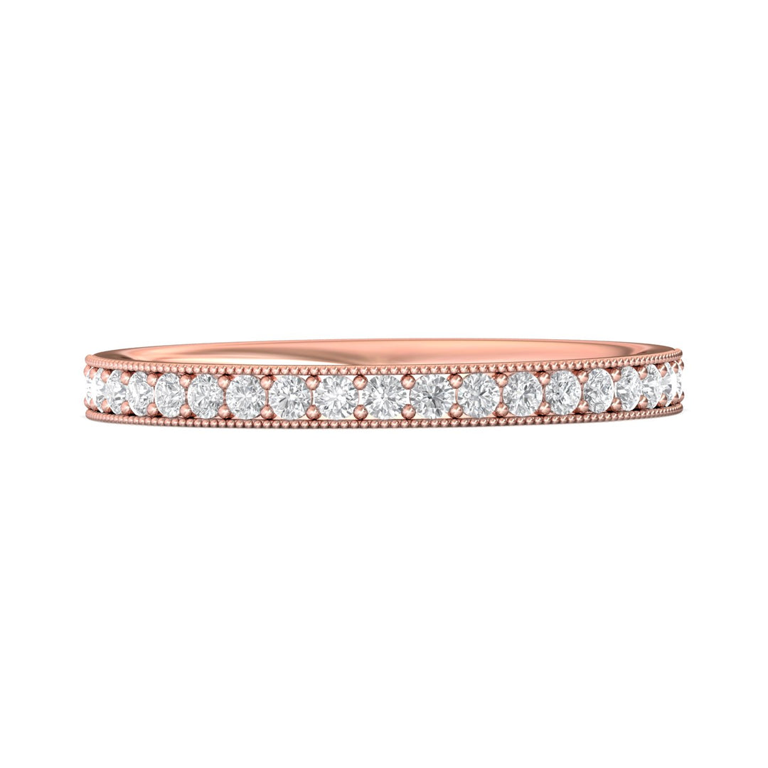 18K Gold Pink Micropave Wedding Band from the Micropave collection - DWBM1-.35_18KP