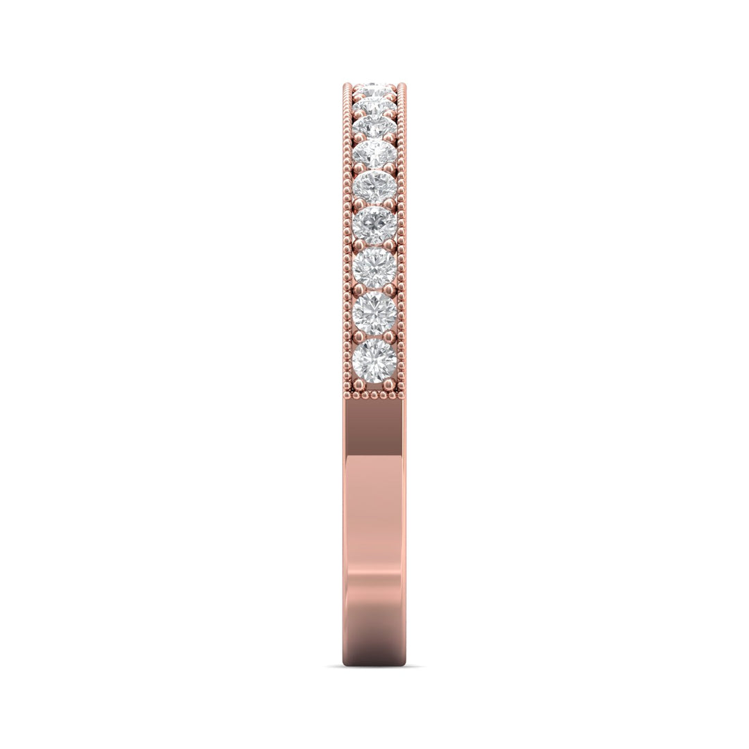 14K Gold Pink Micropave Wedding Band from the Micropave collection - DWBM1-.35_14KP