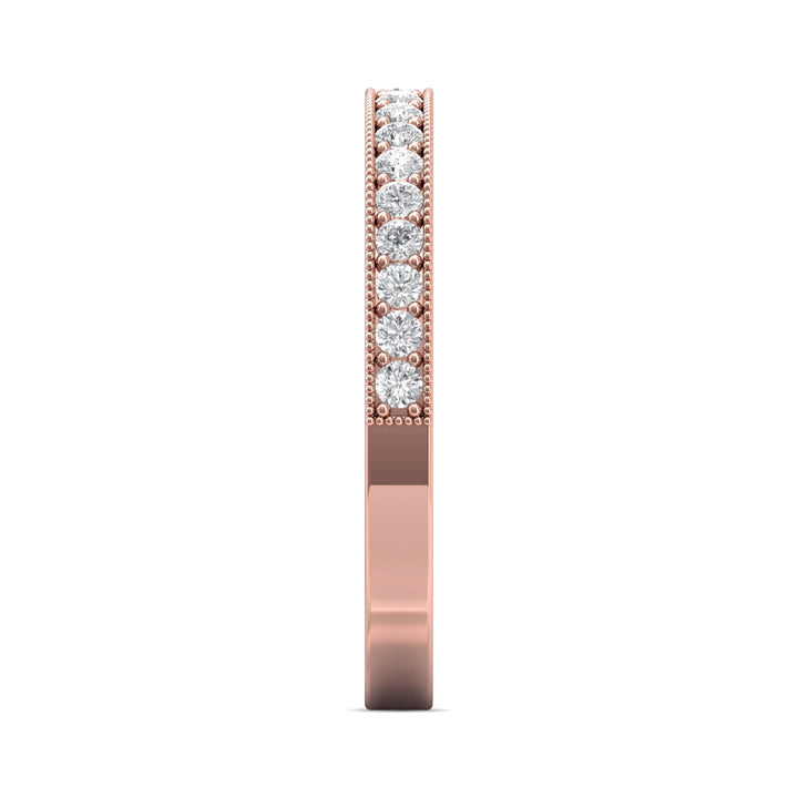 14K Gold Pink Micropave Wedding Band from the Micropave collection - DWBM1-.35_14KP