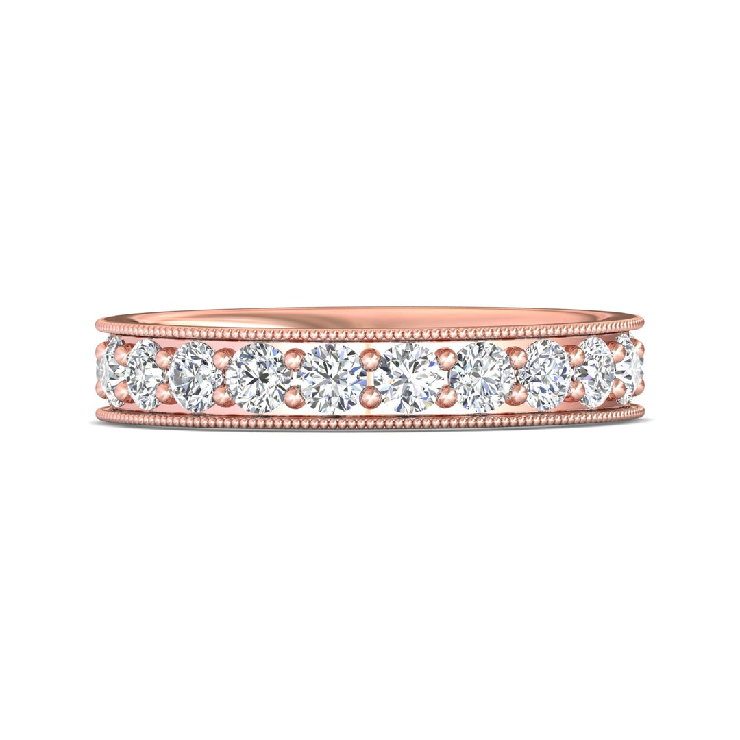 14K Gold Pink Micropave Wedding Band from the Micropave collection - DWBM1-1.00_14KP