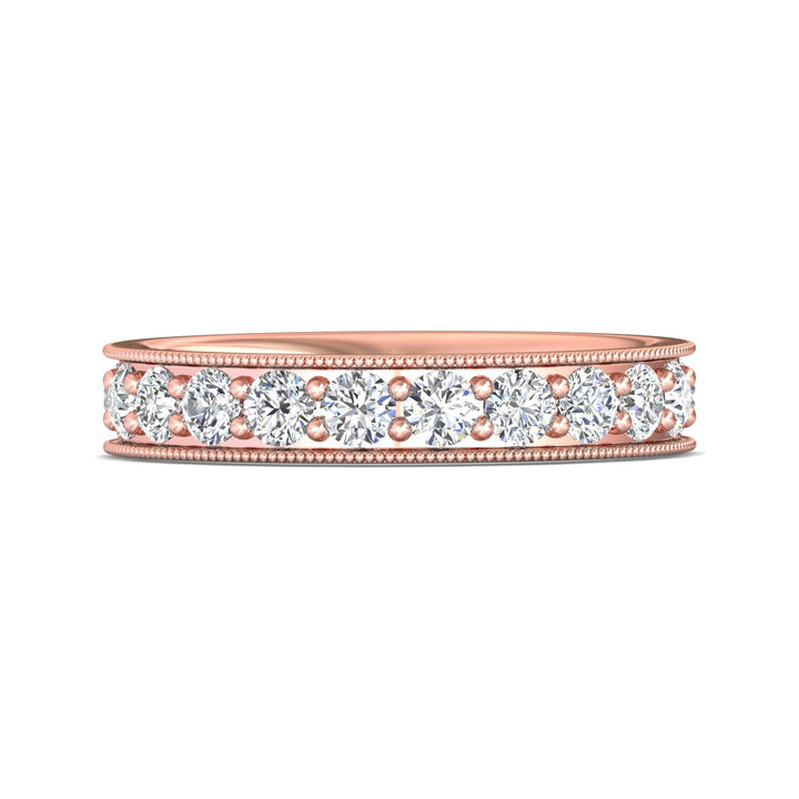 14K Gold Pink Micropave Wedding Band from the Micropave collection - DWBM1-1.00_14KP