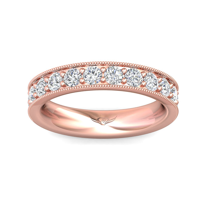 18K Gold Pink Micropave Wedding Band from the Micropave collection - DWBM1-1.00_18KP