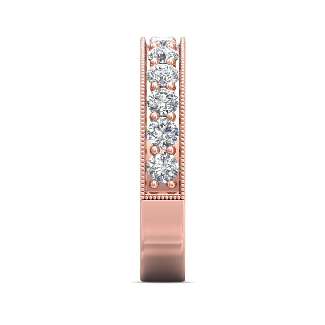 18K Gold Pink Micropave Wedding Band from the Micropave collection - DWBM1-1.00_18KP
