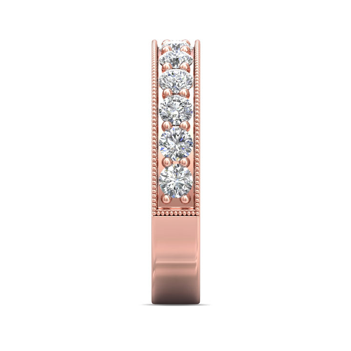 18K Gold Pink Micropave Wedding Band from the Micropave collection - DWBM1-1.00_18KP