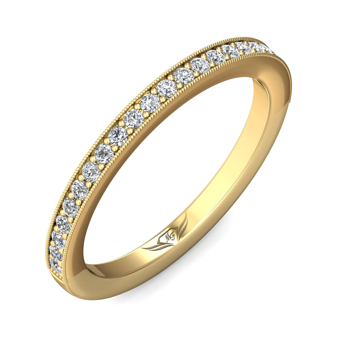 18K Gold Yellow Micropave Wedding Band from the Micropave collection - DWBM1-.15_18KY