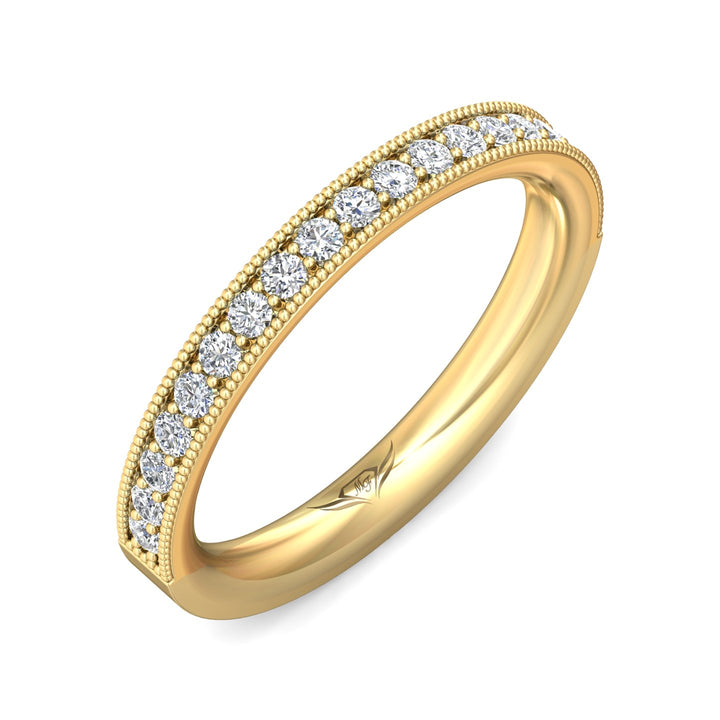 14K Gold Yellow Micropave Wedding Band from the Micropave collection - DWBM1-.35_14KY