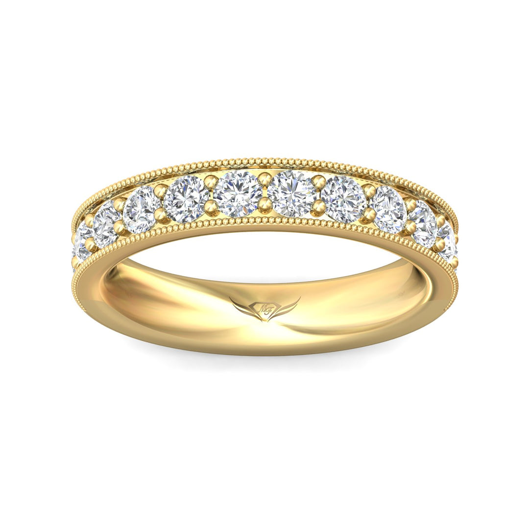 18K Gold Yellow Micropave Wedding Band from the Micropave collection - DWBM1-1.00_18KY