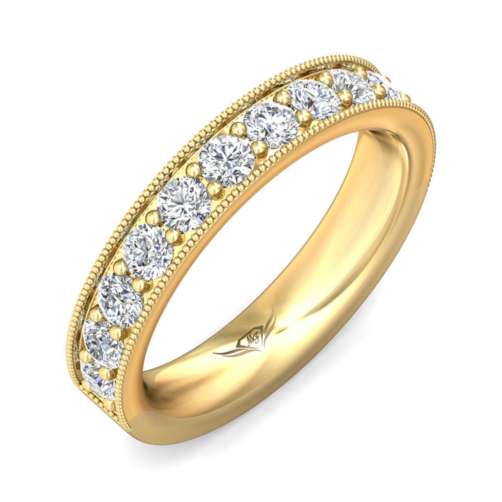 18K Gold Yellow Micropave Wedding Band from the Micropave collection - DWBM1-1.00_18KY