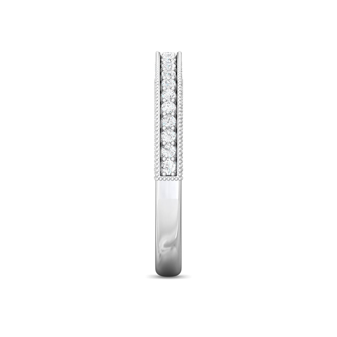 14K Gold White Micropave Wedding Band from the Micropave collection - DWBM2-.75_14KW