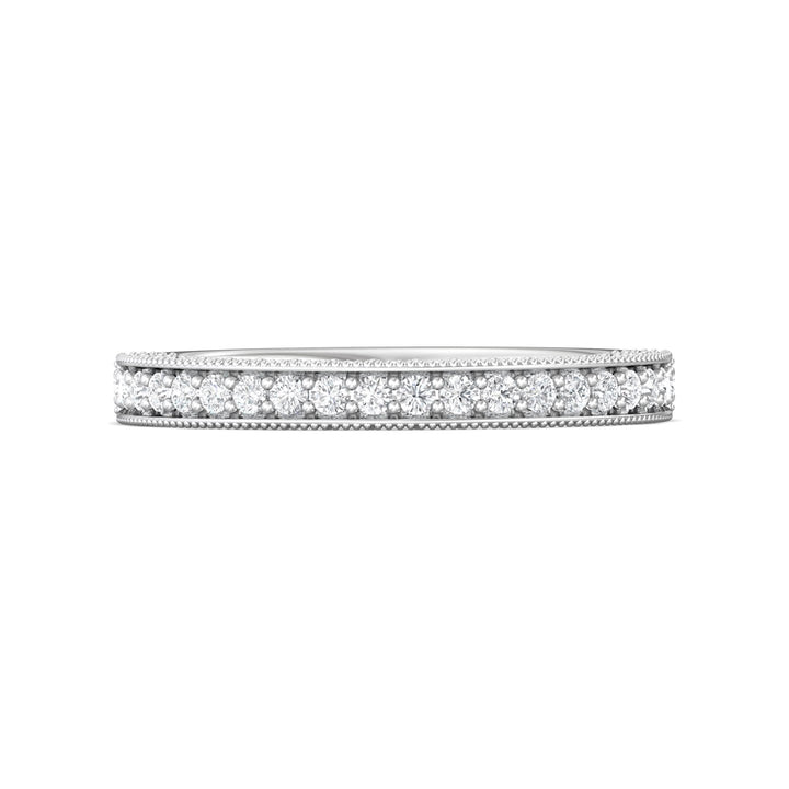 18K Gold White Micropave Wedding Band from the Micropave collection - DWBM2-1.00_18KW