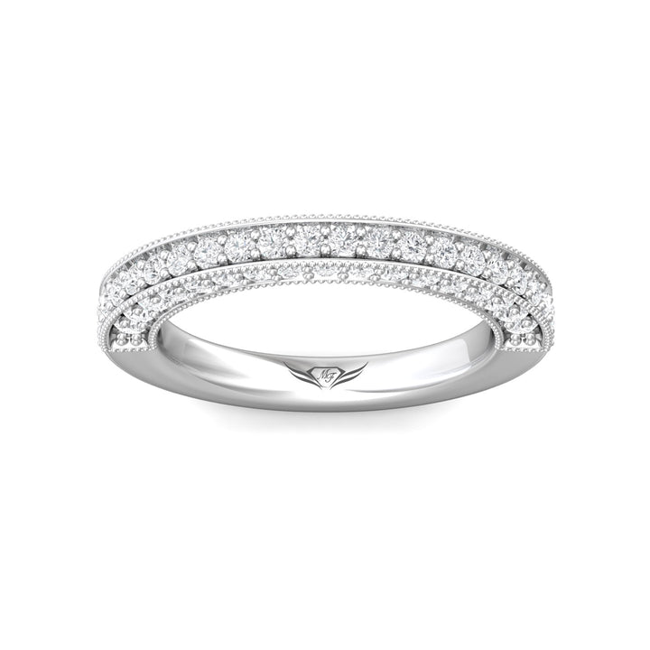 Platinum White Micropave Wedding Band from the Micropave collection - DWBM2-1.00_PlatW