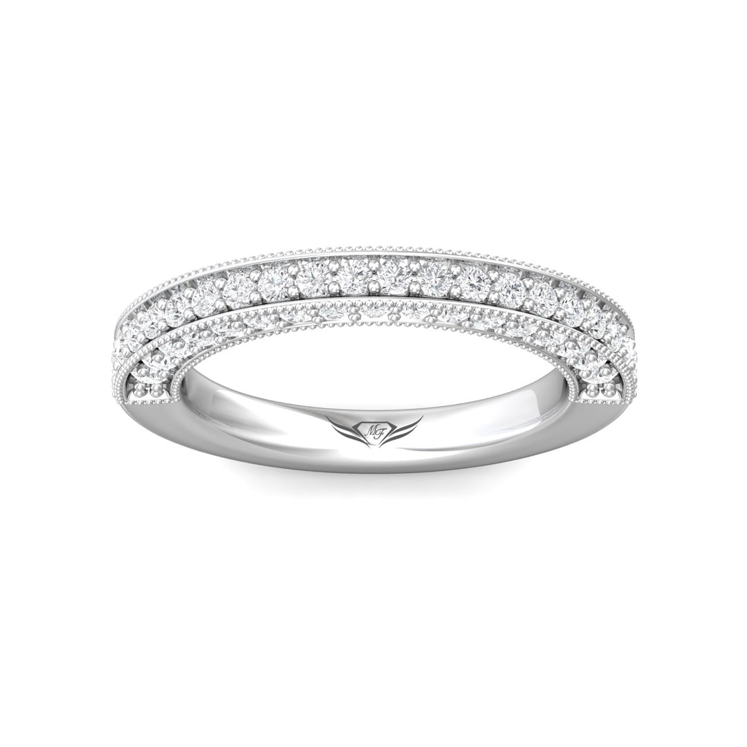 18K Gold White Micropave Wedding Band from the Micropave collection - DWBM2-1.00_18KW