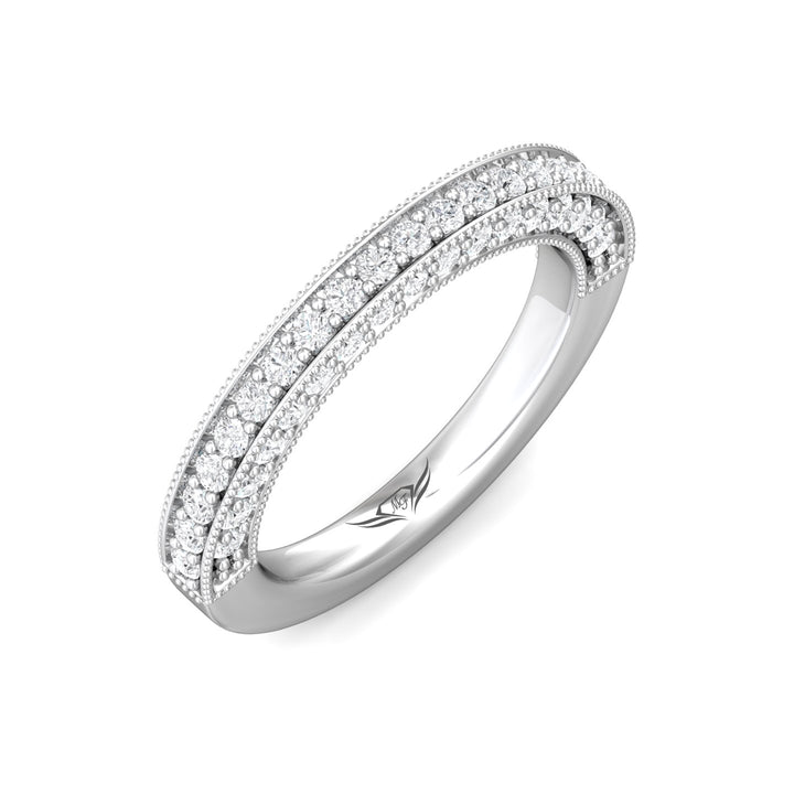 14K Gold White Micropave Wedding Band from the Micropave collection - DWBM2-1.00_14KW