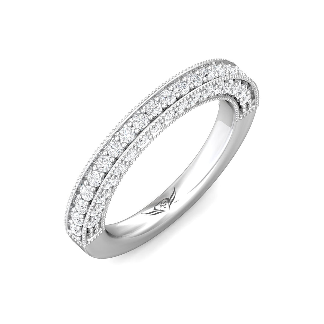 Platinum White Micropave Wedding Band from the Micropave collection - DWBM2-1.00_PlatW